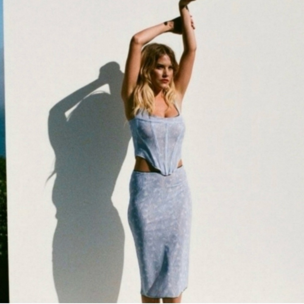 Miaou Campbell Corset in Blue Victoire